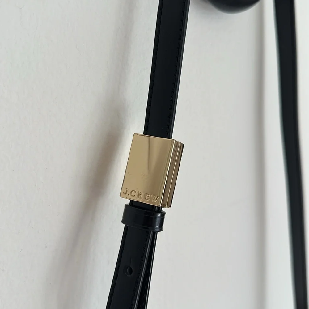 J. Crew Edie crossbody bag in Italian leather Black